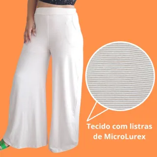 Pantalona Cintura Alta com Forro, Tamanho M ao G1 - Marsala