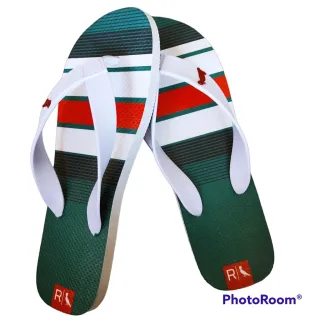 Envio Rápido: Chinelo Masculino Estampado de Dedo Adulto - azul/vermelho/tm