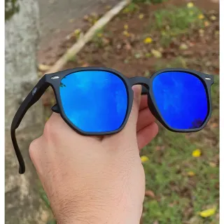 Ipanema Óculos de Sol Quadrado Moda 2023 Unissex uv400 - Laranja c/ Azul Espelhado