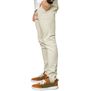 Coleção Sarja Alfaiataria: Calça Masculina Skinny - Bege Sarja