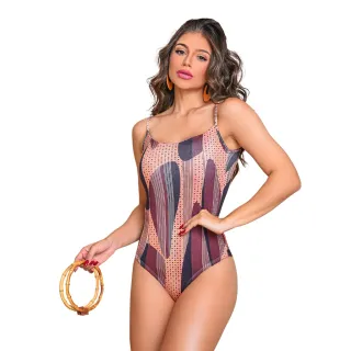 Maiô Feminino Estampado e Liso com Alça, Bojo e Calcinha Fio Duplo - Roxo