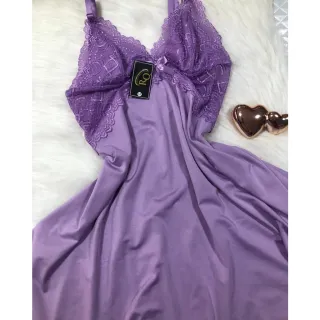 Lingerie Sensual Camisola Feminina Luxo Renda Bicolor Microfibra - Azul