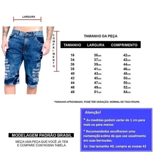 Moda masculina: Kit com 3 Bermudas Jeans Claro Rasgadas Premium - 3 BERMUDA JEANS VARIADAS