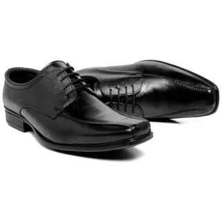 Promoção Sapato Social Masculino Elegante Couro Legítimo Confortável Preto - 899
