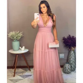 Vestido Carmem para Festa de Casamento e Formaturas - sem brilho - Serenity
