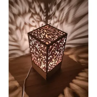 Luminária Arabesco Mdf Cru Elétrica 24cm - Decoração para Quartos e Salas - Modelo 2