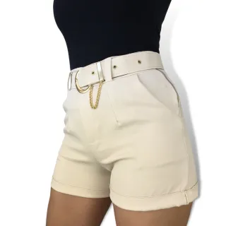 Alfaiataria Curta com Cinto de Fivela Dourada - Verde Bandeira