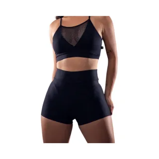 Cós Alto Short Feminino de Poliamida para Academia com Compressão - Vinho