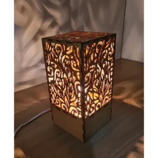 Luminária Arabesco Mdf Cru Elétrica 24cm - Decoração para Quartos e Salas - Modelo 2