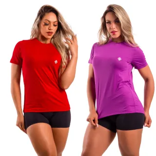 Camisa Dry Fit Proteção Solar UV 50, Kit 2, Feminina, Manga Curta - XGG