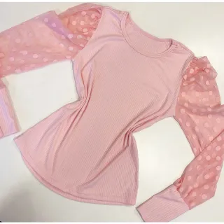 Blusa Manga Longa de Tule com Manga Princesa - Rose
