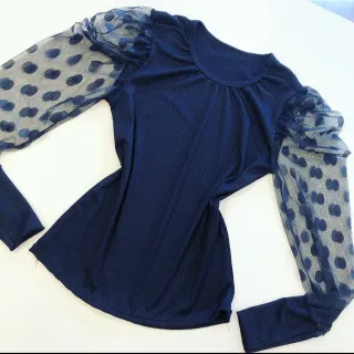 Blusa Manga Longa de Tule com Manga Princesa - Rose