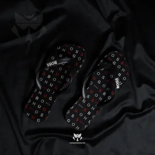 Confortável Chinelo Masculino Premium Estampado - Várias Estampas - BRANCO/PRETO