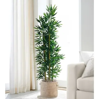 Bambu Artificial Natural - Planta de Bambu Real Toque Sorte Folha - Único