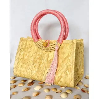 Moda Praia Bolsa Feminina Palha - Vermelho