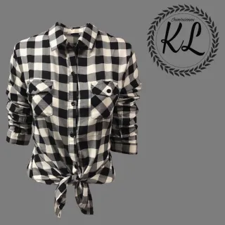 Aproveite a Queima de Estoque: Camisas Flaneladas Xadrez Femininas - VERME/PTO