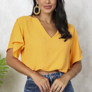 Blusa feminina tecido duna com estampa de pipoca - Púrpura
