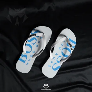 Confortável Chinelo Masculino Premium Estampado - Várias Estampas - BRANCO/PRETO