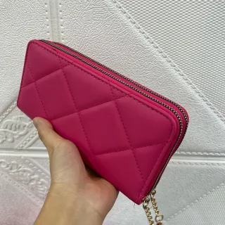 Bordada Feminina Carteira em 2 Zíper - Preto1102