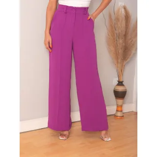 Calça Pantalona De Duna - Tecido Maravilhoso, Estica com Cintura-001 - Laranja