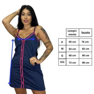 Camisola Alcinha Blogueirinha / Camisola de Botão - Marinho