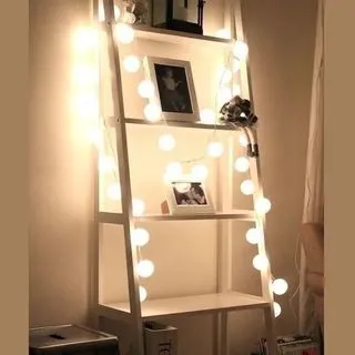 Iluminação Festas Luminária LED Cordão Barbante 10 Bolas Decoração - Dourado - R81334-011