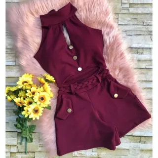 Macaquinho Feminino Justo Malha Bojo Modeladora M08 - Rose