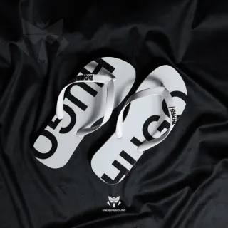 Confortável Chinelo Masculino Premium Estampado - Várias Estampas - BRANCO/PRETO