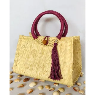 Moda Praia Bolsa Feminina Palha - Vermelho