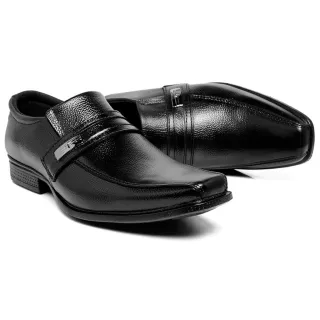 Promoção Sapato Social Masculino Elegante Couro Legítimo Confortável Preto - 899