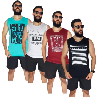 Verão Surf Camiseta Regata Estampada Masculina - Escolha através do chat