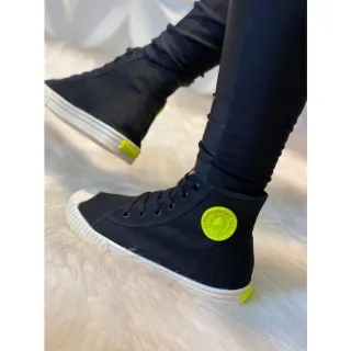 Cano Médio Tênis - Compre Online na Raryel - Branco Emborrachado Amarelo