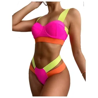 Promoção Biquini Neon Super Luxo com Bojo - Moda Praia Roupas Femininas - tamanho unico onça