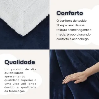 Manta Sherpa Dupla Face Peludinho Casal Queen Cobertor Edredom - Coberdrom Sherpa Cinza