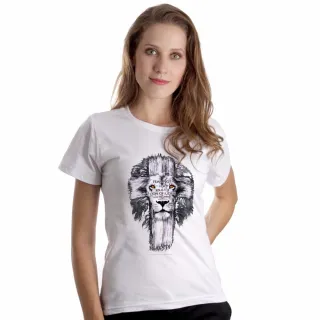 Leão Camisa Camiseta - Branco