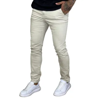 Sarja Masculina Bege, Calça Alfaiataria Bolso Faca - Bege