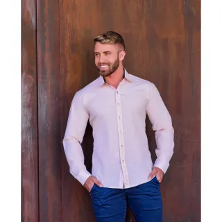 Camisa Social Masculina Slim Premium de Manga Longa - Marsala