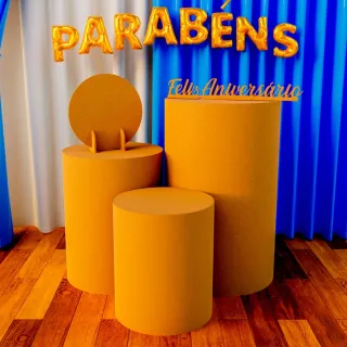 Cilindros Decorativos Kit Trio P,M,G para Festas de Mesa - Único