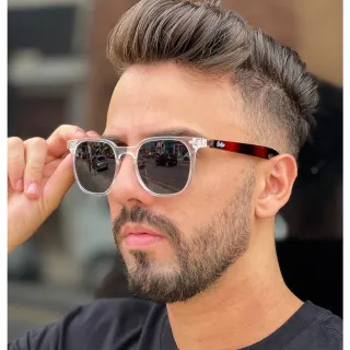 Banks - Óculos de Sol Quadrado Unissex com Proteção UV400 - Laranja c/ azul degradê