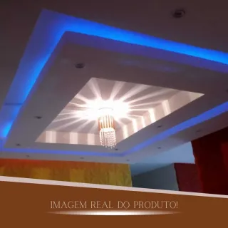 Cristais e Madeira Lustre Luminária Plafon Alto Brilho Sala Quarto - Único
