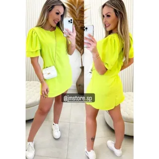 Caimento nas Mangas Macaquinho Curto Feminino Vitória - Nude