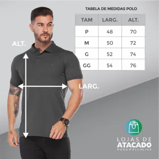 Promoção Camisa Polo Masculina Algodão Leve e Confortável - Preto