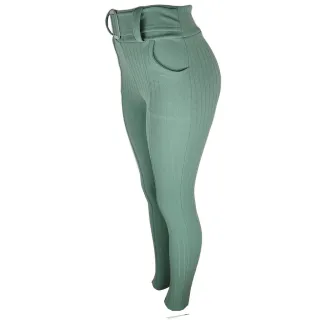 Veste Super Bem Calça Feminina Xadrez Skinny com Cinto - Vinho