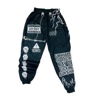 Moda blogueira: Calça unissex smile advisory, moda gringa e tumblr - P