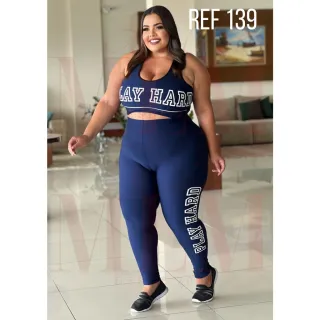 Calça Legging e Top Fitness PLUS SIZE GG e XG Conjunto Fit - REF 60