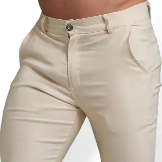 Sarja Lycra Calça Masculina Skinny Alfaiataria - Vinho