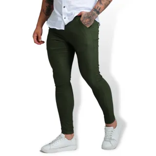 Sarja Lycra Calça Masculina Skinny Alfaiataria - Vinho