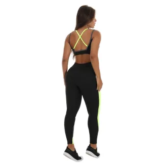 Conjunto Fitness Neon - Calça + Top com Bojo - Verde