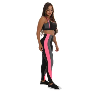Conjunto Fitness Neon - Calça + Top com Bojo - Verde