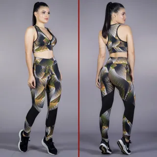 Legging Fitness Feminina Lisa - Kit com 2 Calças Leggings Sortidas - 1 PRETA + 1 CINZA